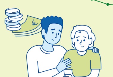 Ein Mann tröstet eine Frau.